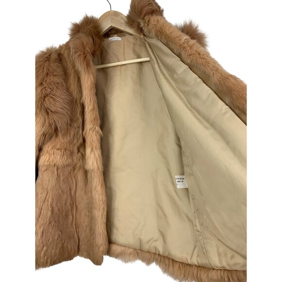 Vintage 80s Genuine Rabbit Tan Fur Jacket Korea Size Large RH10472 GUC - Picture 5 of 13